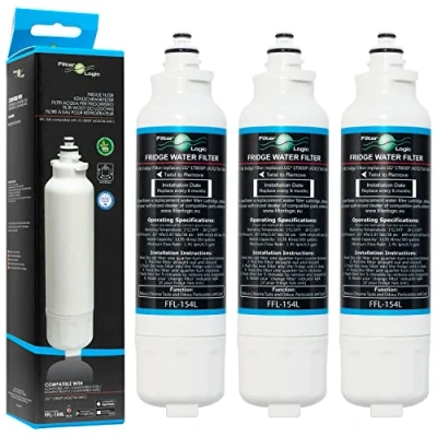 Immagine di Filterlogic FFL 154L 3x filtro dell&#039;acqua compatibile con LG LT800P ADQ73613401 S ADQ73613408 Cartuccia di sostituzione del frigorifero