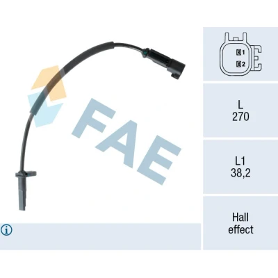 Immagine di FAE 78556 Sensore ABS Hall 2a... poli 270mm FORD: Transit Custom V362 Van, Tourneo Bus, Bus