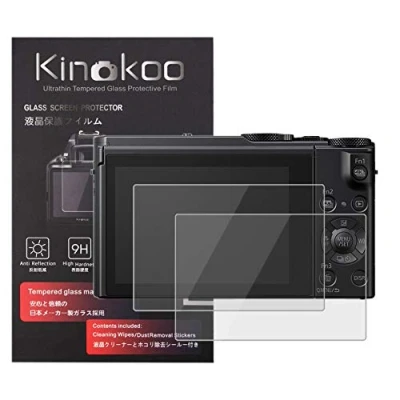Immagine di kinokoo Pellicola in vetro temperato per Panasonic LX10/LX15/GX85/GX80/G7/GX7II/FZ300 Clear Screen Senza bolle/Antigraffio (2 pezzi)