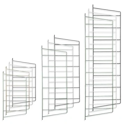 Immagine di Natural Goods Berlin 2 supporti da parete in metallo (8 livelli, 200 mm, bianco) per mensole sospese (scala parete) soggiorno, cucina, bagno e ripostiglio