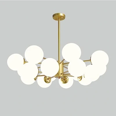 Immagine di KSHSAA Lampada a sospensione in vetro creativo multi luci per interni Lampadario soffitto irregolare Soggiorno Camera da letto Sala pranzo