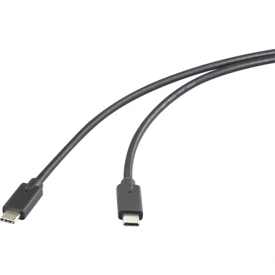 Immagine di Renkforce Cavo USB C 3.2 Gen2x2 Spina C®, C® 50.00 cm Nero guaina in TPE RF 5501100