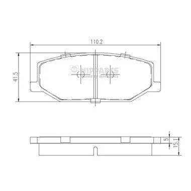 Immagine di NIPPARTS J3608003 Kit pastiglie freno Assale anteriore Non predisposto per contatto segnalazione usura SUZUKI: Jimny SUV, Samurai SUV