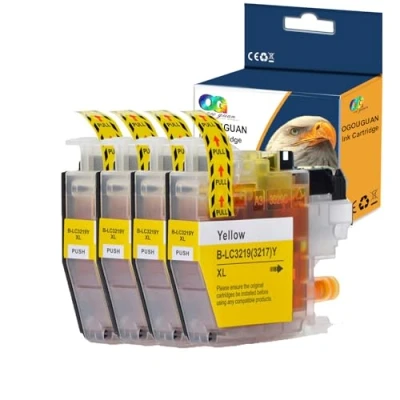 Immagine di OGOUGUAN Caidi Cartuccia d&#039;inchiostro compatibile LC3219 LC3217 LC3219XL LC 3219XL LC3219XLM LC3217M (4 Pack giallo) Sostituzione per Brother MFC J5330DW J6530DW J6930DW J5335DW
