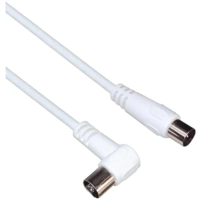Immagine di PremiumCord Cavo Antenna TV Coassiale 20m, 75 Ohm, Iec Maschio Femmina 90, Schermato Per DVB C, T/T2, 4K UHD 2160P, Full HD 1080P 3D, Colore Bianco