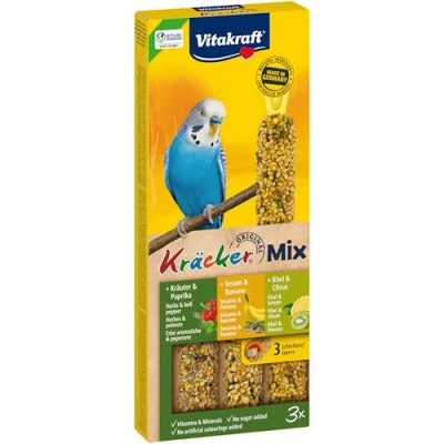 Immagine di Vitakraft Mix Originale Di Kracker Stick per Pappagallini al Kiwi Peperone Banana, 3 Pezzi