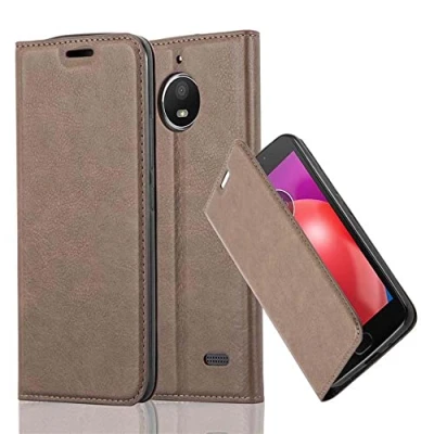 Immagine di Cadorabo Custodia Libro per Motorola Moto E4 in Bruno Café con Vani di Carte, Funzione Stand e Chiusura Magnetica Portafoglio Cover Case Wallet Book Etui Protezione