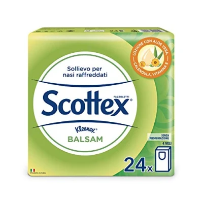 Immagine di Scottex Balsam Fazzoletti, Confezione da 24 Pacchetti