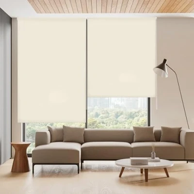 Immagine di Blindecor Ara Tenda a rullo traslucida tinta unita Beige, 130 x 175 cm (Larghezza Altezza) Dimensioni del tessuto 127 170 per interne