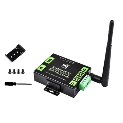 Immagine di Server Seriale RS232/485 a WIFI Ethernet Convertitore, Modbus Gateway, MQTT Supporto WIFI, Ethernet, ecc. Alimentazione DC 6 36V/PoE