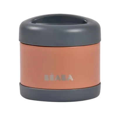 Immagine di BEABA, Contenitori Termico Per la Pappa Neonati e Bambini In Acciaio Inox, Thermos Isotermico, Mantiene Il Cibo Caldo/Freddo, A Doppia Parete, 100% Ermetico, 500 Ml, Grigio Minerale/Terracotta