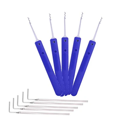 Immagine di Set di pratica per il blocco principiante,Blocco trasparente con strumento Lockpick,Kit raccolta serratura a buon mercato (E KIT)