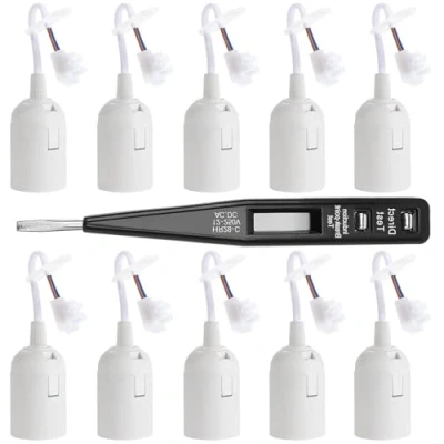 Immagine di Seruno 10 Pezzi Portalampada E27, E27 con Cavo Porta Lampadina Lampada per Bottiglia E 27 Cavo,Tester di Tensione