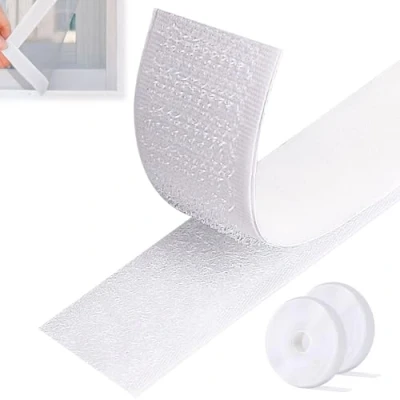 Immagine di Zyluniy Feltro Adesivo Forte 8M, Biadesivo Sistema di Fissaggio Hook Loop Autoadesivo, 20mm Larghezza Feltrini Adesivi per Cucire, Lavori Casa, Fai da Te, Manuali, Bianco