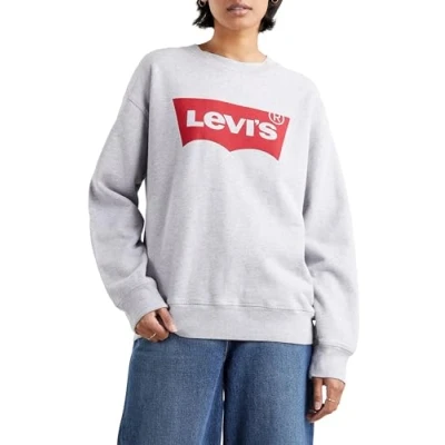 Immagine di Levi&#039;s Graphic Standard Crewneck Felpa, Donna, Taglia: Small, Heather grey