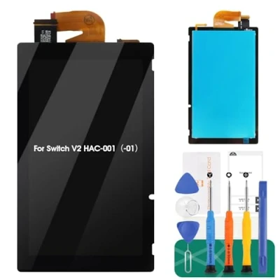 Immagine di per Nintendo Switch V2 Sostituzione dello schermo interruttore Display LCD Kit di ricambio Digitizer Touch Screen Assembly HAC 001( 01) 2019 (non V1)