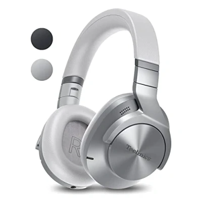 Immagine di Technics EAH A800E S Cuffie Wireless, Auricolari Bluetooth Multipoint Over Ear, con Cancellazione Rumore e Microfono, 50 ore di Riproduzione, Argento