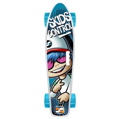 Immagine di STAMP Skateboard 22 x 6 con manico Skids Control, JS100310, WHITE, POLLICI