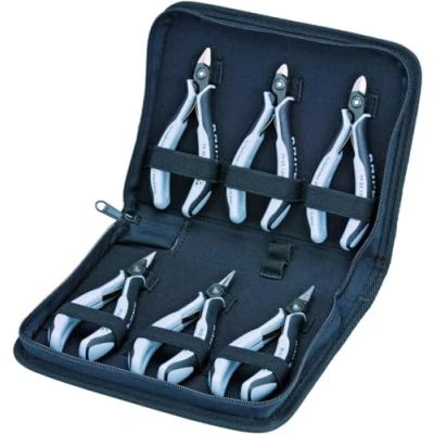 Immagine di Kit pinze Elettronica e meccanica di precisione 6 parti Knipex 00 20 16 P ESD