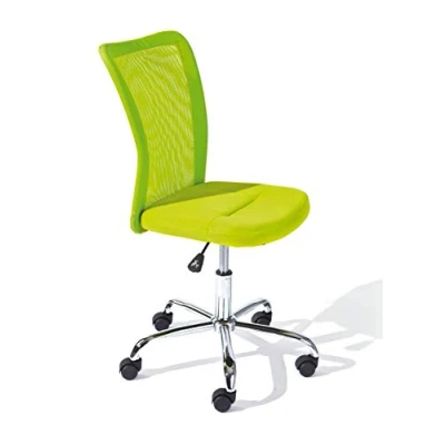 Immagine di Inter Link Sedia da ufficio per bambini ergonomica Girevole Altezza regolabile Base in metallo cromato Rivestimento tessuto Mesh traspirante a 360 Verde Bonnie