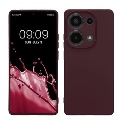 Immagine di kwmobile Custodia Compatibile con Xiaomi Redmi Note 13 Pro 4G Cover Back Case per Smartphone in Silicone TPU Protezione Gommata viola bordeaux