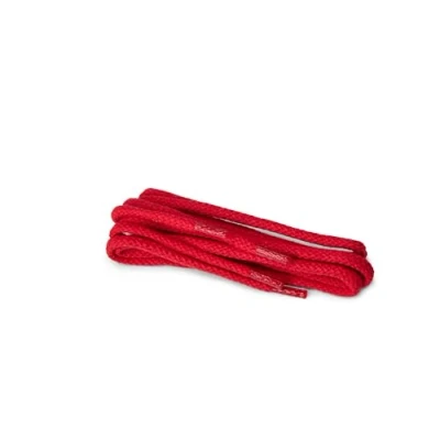 Immagine di Kaps lacci tondi, in cotone 100% durevoli di alta qualità, fabbricati Europa, 1 paio, molti colori e lunghezze (120 cm da 6 a 8 paia occhielli / 31 rosso)