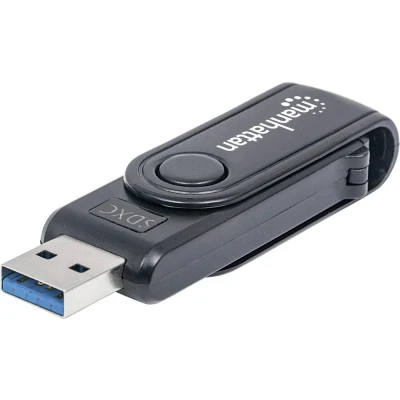 Immagine di Manhattan Mini Multi Card Reader/Writer USB 3.0 externer 24 in 1 Lettore schede di memoria esterno 3.2 Gen (USB 3.0), SD, MMC mobile,