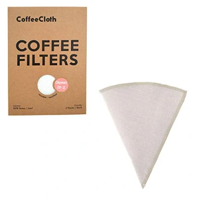 Immagine di Earthtopia 3 Pezzi Filtri per Caffè Riutilizzabili in Tessuto 100% Canapa Sacchetti Filtro Ecologici permanenti (adatto a Chemex FP 2)