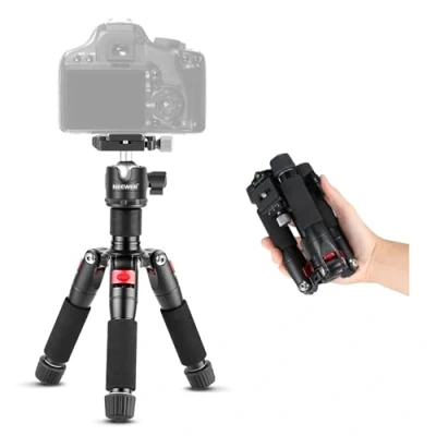 Immagine di NEEWER Mini treppiede per fotocamera con testa a sfera 360 in lega di alluminio 50cm 1/4&quot; Arca Tipo piastra rapida, da viaggio portatile tavolo DSLR Videocamera, Max: 5kg