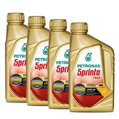 Immagine di Petronas Kit 4X Sprinta Olio Motore 4T 100% Sintetico F900 10W 40 per 4 Tempi Confezioni da 1L