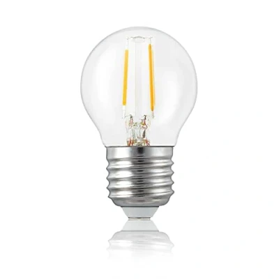 Immagine di Hellum Lampadine di filamenti a LED base E27, 3 pezzi, 2W lampadina filamento sfera goccia, bianco caldo 2700K vintage lampada led, chiaro 209105