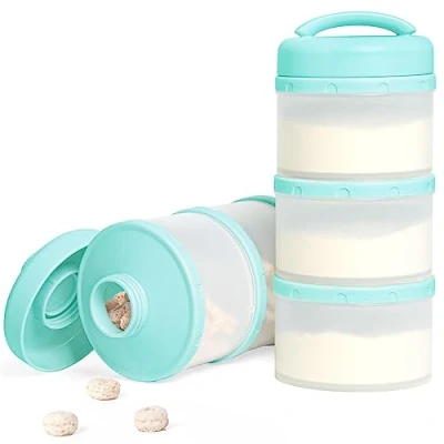 Immagine di Termichy latte in polvere per bambini, impilabile, contenitore polvere, 2 pezzi (verde menta)