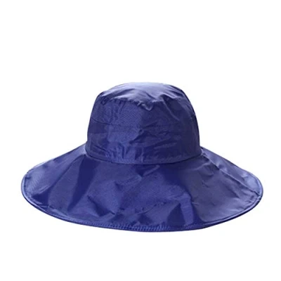 Immagine di Cappello Antipioggia da Donna a Tesa Larga Ripiegabile Cappellino Donna, Impermeabile, Protezione Solare, Foderato in Raso Esterno, Blu, L