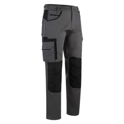 Immagine di WrightFits Pantaloni da lavoro olimpionici uomo, resistenti, di sicurezza, con tasche cargo e ginocchiere, cuciture triple, abbigliamento resistente, nero grigio (30 42 W), Grigio, 40W