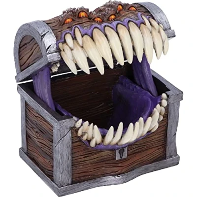 Immagine di Nemesis Now Box 11.3cm Scatola portaoggetti con Licenza Ufficiale Dungeons &amp; Dragons Mimic Dice, Resina, Marrone