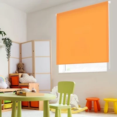 Immagine di Blindecor Ara Tenda a rullo traslucida tinta unita Arancia, 140 x 250 cm (Larghezza Altezza) Dimensioni del tessuto 137 245 per interne