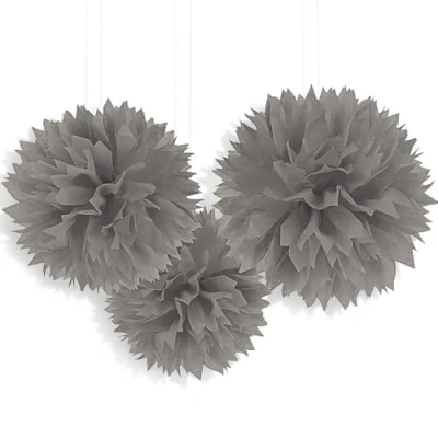 Immagine di amscan 18055 18 55 Decorazioni da Appendere a Forma di Fiore in Carta Argentata, 40 cm, 3 Pezzi, Argento, 16&quot;, 10119837