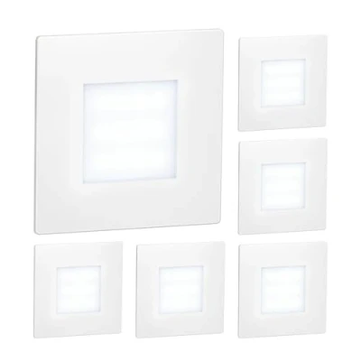 Immagine di ledscom.de 6 LED luce per scale/apparecchio da incasso FEX interni ed esterni, angolare, 85 x mm, bianco freddo