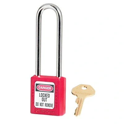 Immagine di Master Lock 410LTRED Lucchetto di sicurezza per serratura, extra lunghezza, colore: rosso