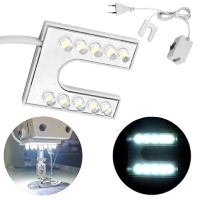 Immagine di Kuuleyn lampada per macchina da cucire, flessibile a collo di cigno LED con base magnetica cucire 110 265 V spina europea