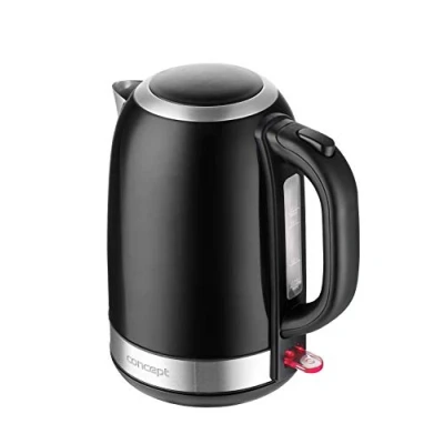 Immagine di CONCEPT Hausgeräte RK3245 La Bellezza in Colore Nero nella Vostra Cucina, 2200 W, 1.7 Litri, Acciaio Inossidabile