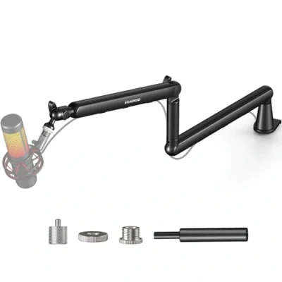Immagine di Braccio del microfono,Aokeo AK 55 Desk Low Profile Mic Boom Arm Stand,Adatto per Blue Yeti,Snowball iCE,HyperX QuadCast,SoloCast,Ecc