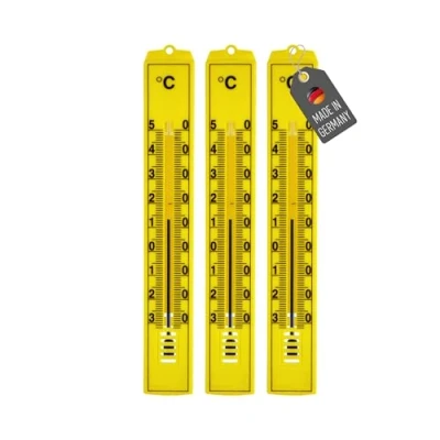 Immagine di Lantelme Set di 3 termometri analogici Made in Germany Termometro interno esterno da 18 cm visualizzazione precisa della temperatura resistente alle intemperie senza batteria per casa e