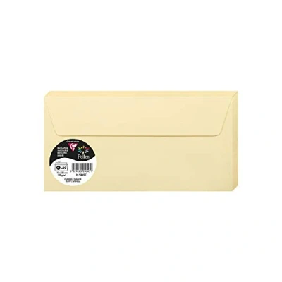 Immagine di Clairefontaine 5845C Pacco da 20 Buste autoadesive Formato DL 11x22cm 120g/m² Colore camoscio Inviti Eventi e Corrispondenza Gamma Pollen Carta Premium Liscia
