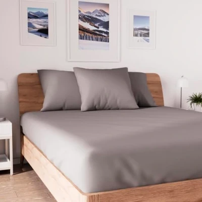 Immagine di Soleil d&#039;ocre Maglia Uccisione Coperchio, Cotone, Grigio, 140 x 190 cm