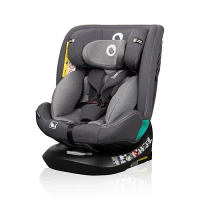 Immagine di Lionelo Bastiaan I Size Seggiolino Auto Evolutivo 4 in 1 per bambini 0 12 Anni (40 150 cm) ISOFIX, 21 Regolazioni, Girevole 360 Protezione Laterale (BASTIAAN SIZE, Grigio Stone)