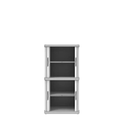 Immagine di Terry, Rolling Space Cab 2, Armadio a 2 vani da Interno ed Esterno con Due Antine Scorrevoli, Ripiani Interni Modulabili, Grigio, in Plastica Riciclata, Dimensioni: 59x36x115 cm