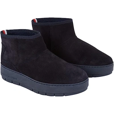 Immagine di Tommy Hilfiger COOL SUEDE SNOWBOOT FW0FW07662, Donna, Blu (Space Blue), 37 EU