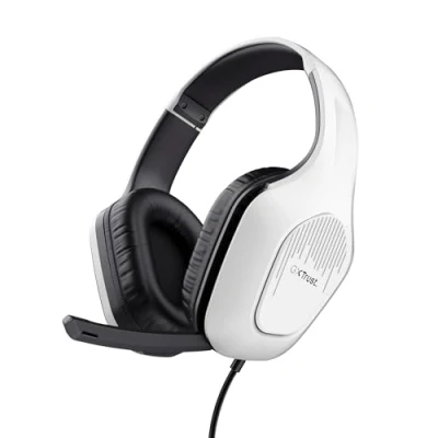 Immagine di Trust Gaming GXT 418W Rayne Cuffie Leggere per PC Xbox PS4 PS5 Switch Mobile, Driver da 50 mm, Jack Audio 3.5 Cavo 2m, con Microfono Over Ear, Bianco