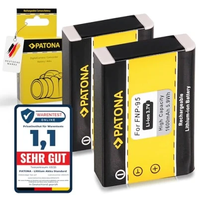 Immagine di PATONA 2x Batteria Ricambio per Fuji NP 95, NP95 Batterie Compatibile con Fujifilm FinePix F30, F31, F31fd, X S1, X30, X70, X100, X100S, X100T, Real 3D W1